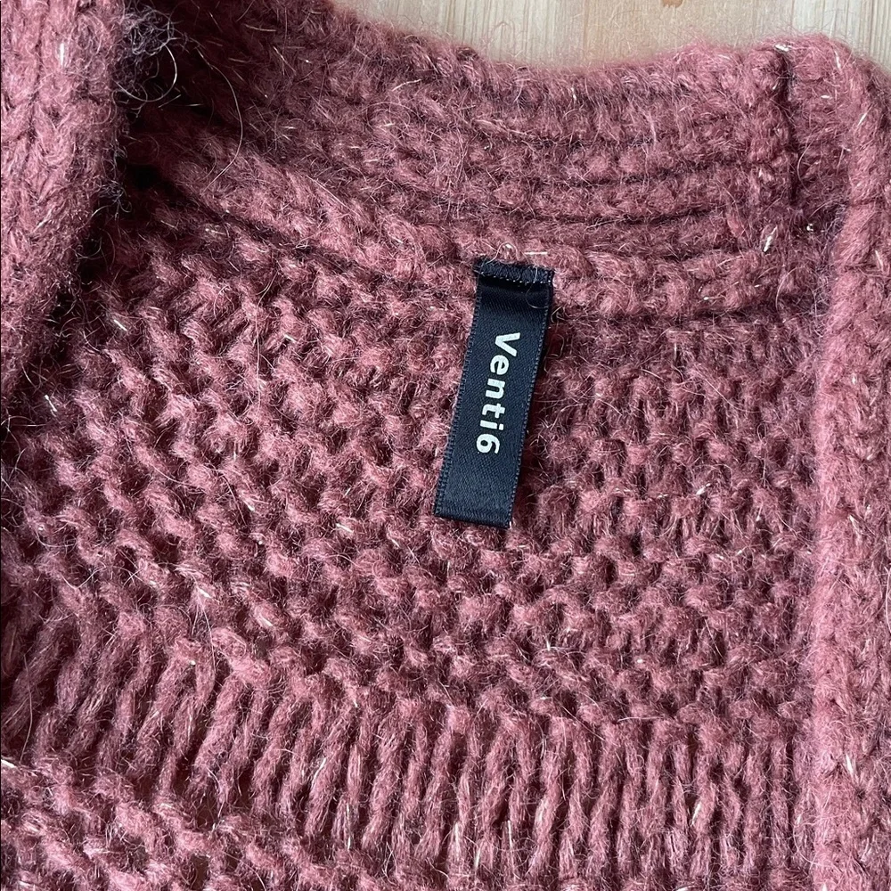 Venti6 Cozy Knit Open-Front Mohair Sweater Cardigan